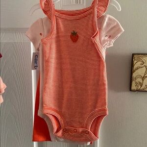 Carter's Red Matching Bodysuit Set with Snap Closures